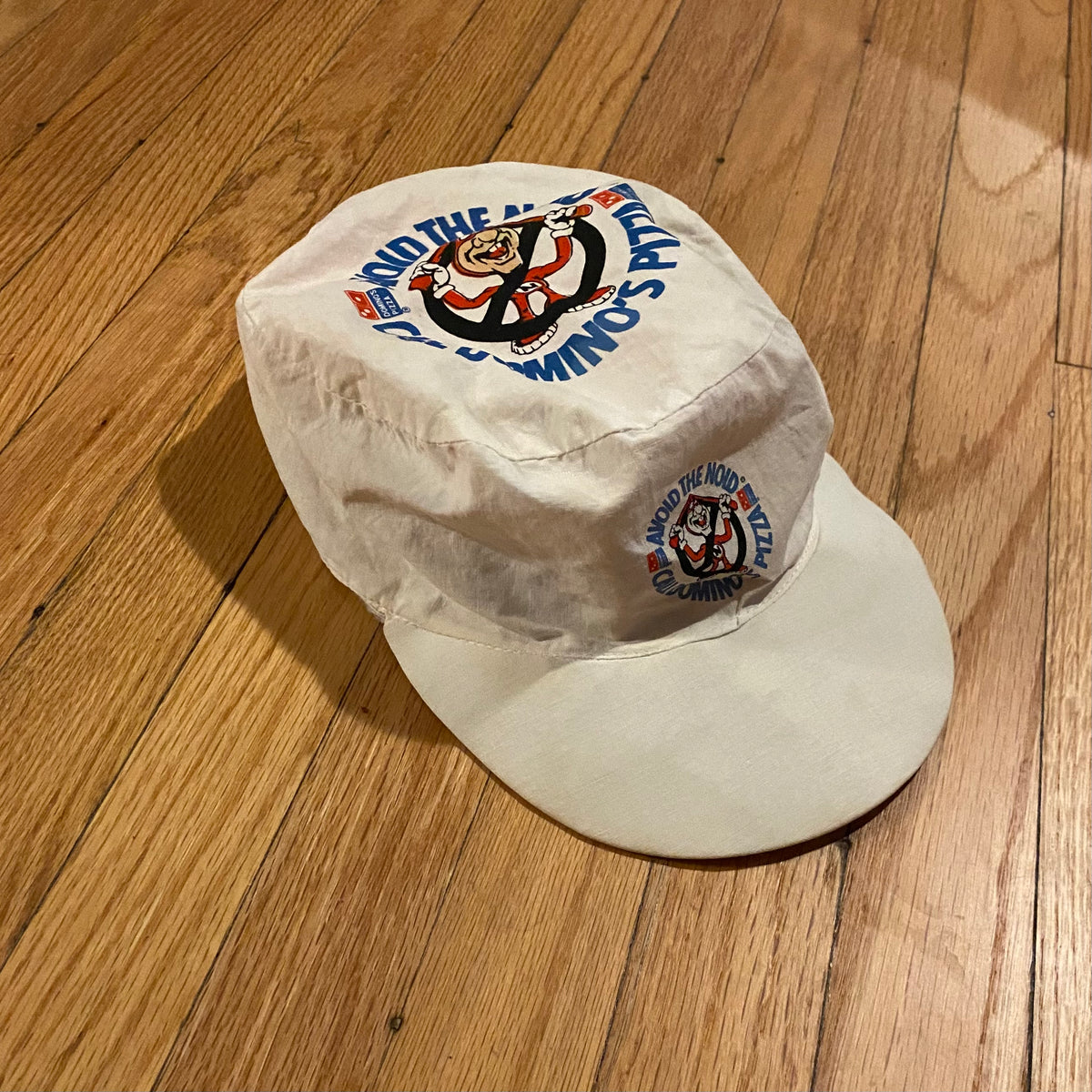 Vintage Domino's Pizza Avoid the Noid Painters Hat, Noid Figure