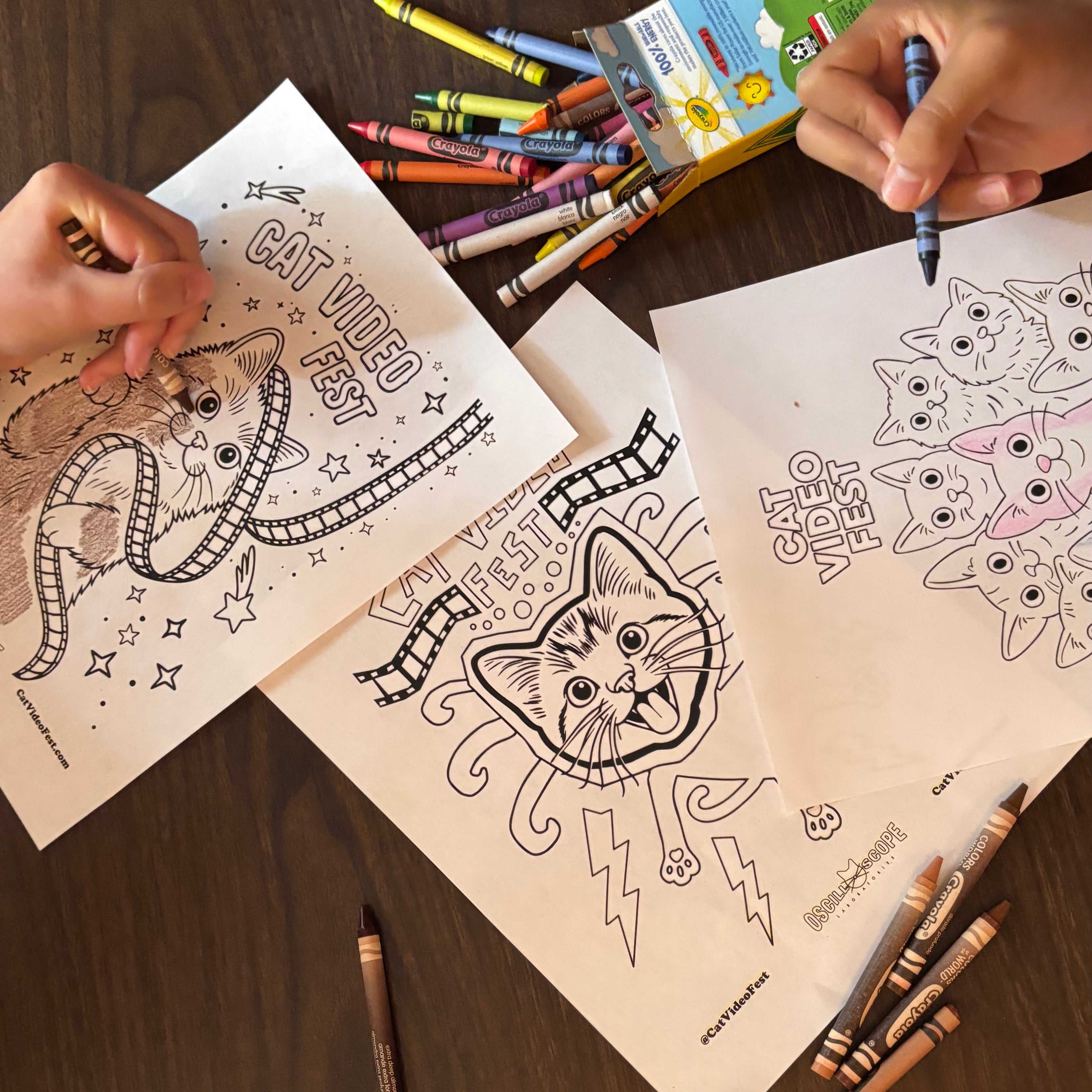 CatVideoFest Coloring Pages – Oscilloscope Laboratories
