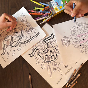CatVideoFest Coloring Pages
