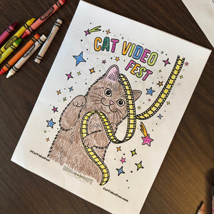 CatVideoFest Coloring Pages